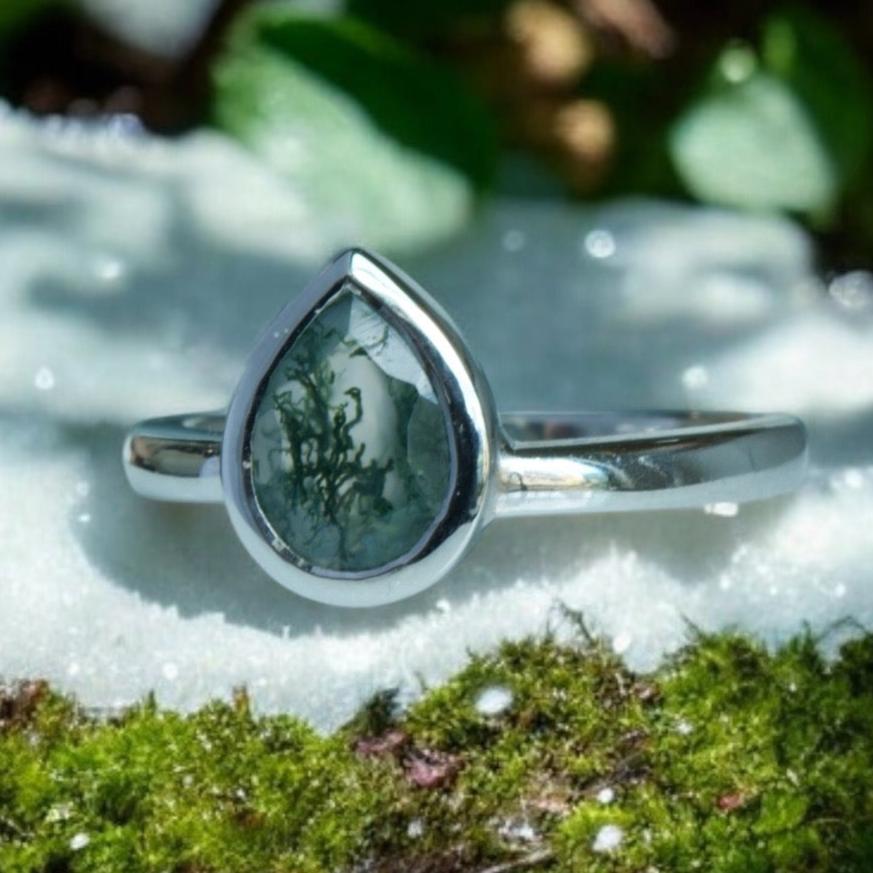 ELOWEN II MOSS AGATE-Rings-Corkysaintclair Melbourne