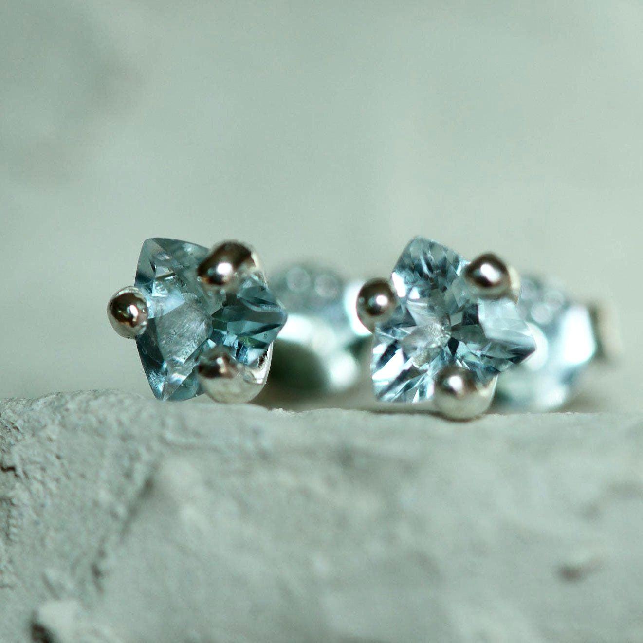 TRILLIUM I AQUAMARINE-Earrings-Corkysaintclair Melbourne