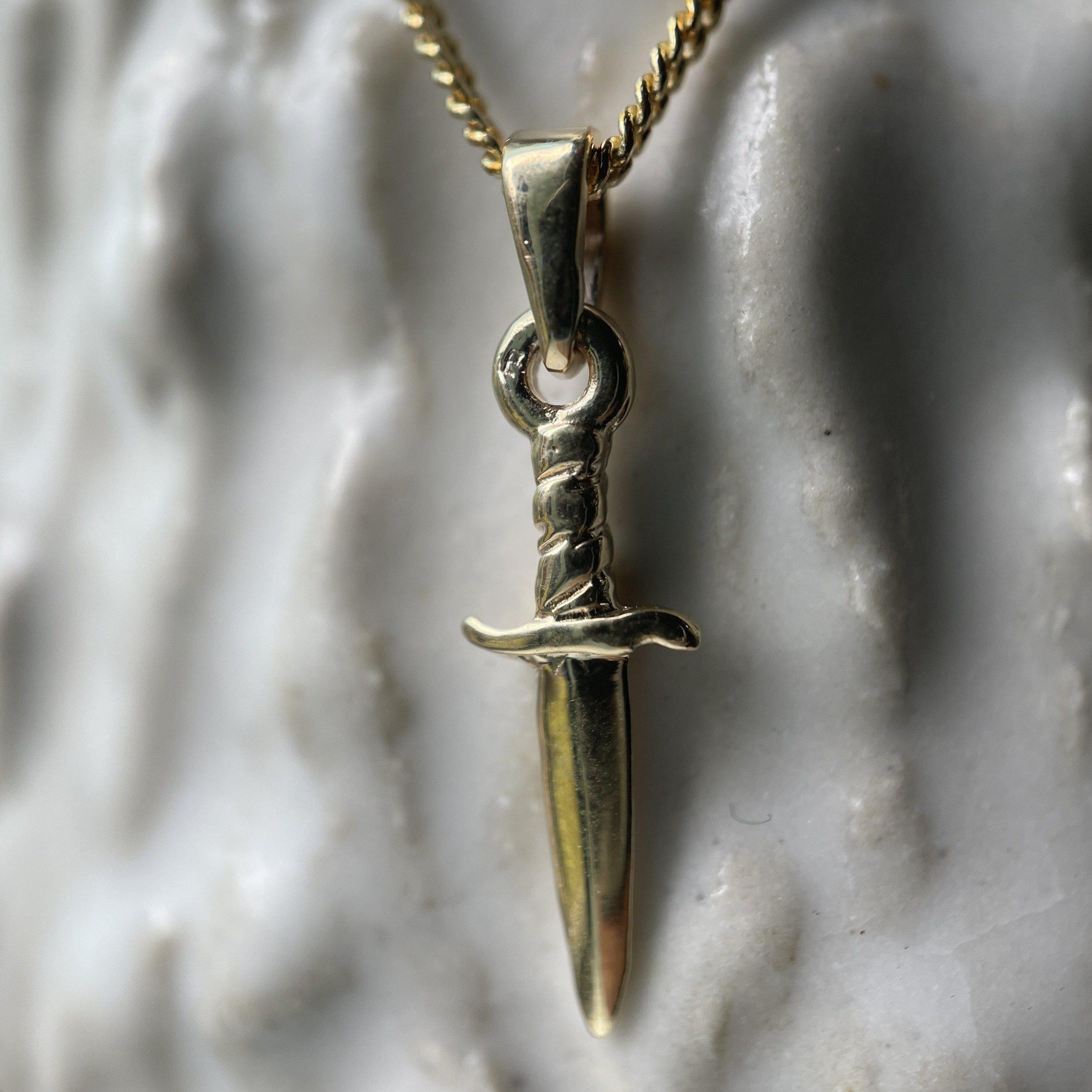 Diamond Dagger Pendant - Zoe Lev Jewelry