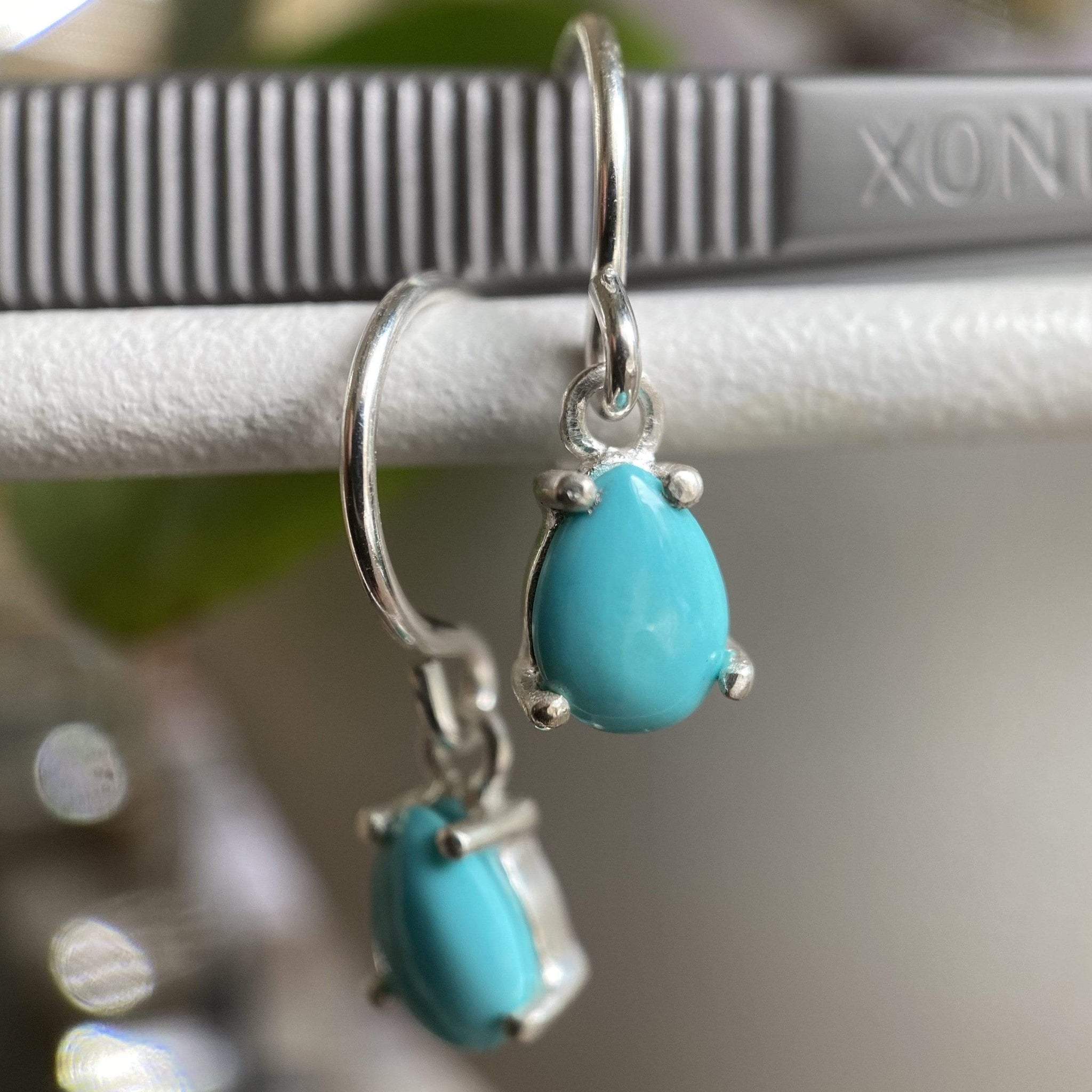 Turquoise Pear Cut Earrings-Corkysaintclair Melbourne